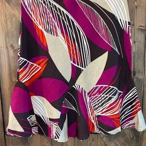 East 5th Size 12 Floral A-Line Skirt NWT Colorful Flowy Elastic Waist